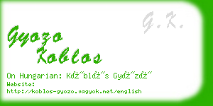 gyozo koblos business card